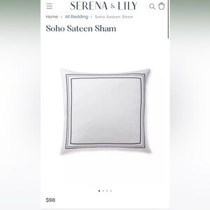 2 NWT Serena and Lily Soho Sateen Euro Shams